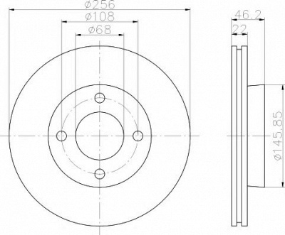 HELLA PAGID 8dd355100591 -  Тормозной диск